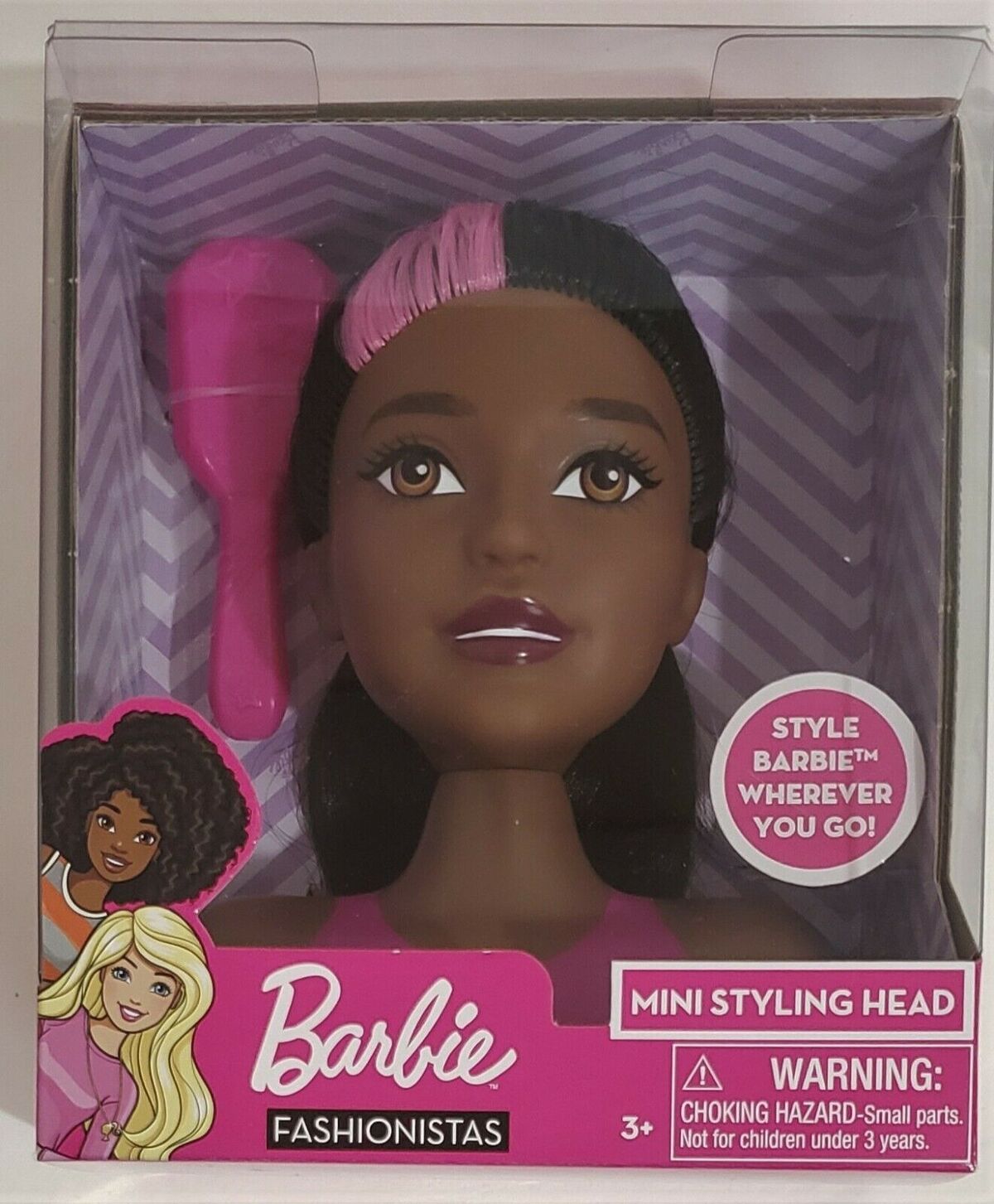 Black barbie doll styling head top