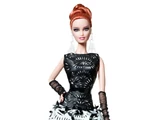 Black and White Collection Laser-Leatherette Dress Barbie Doll