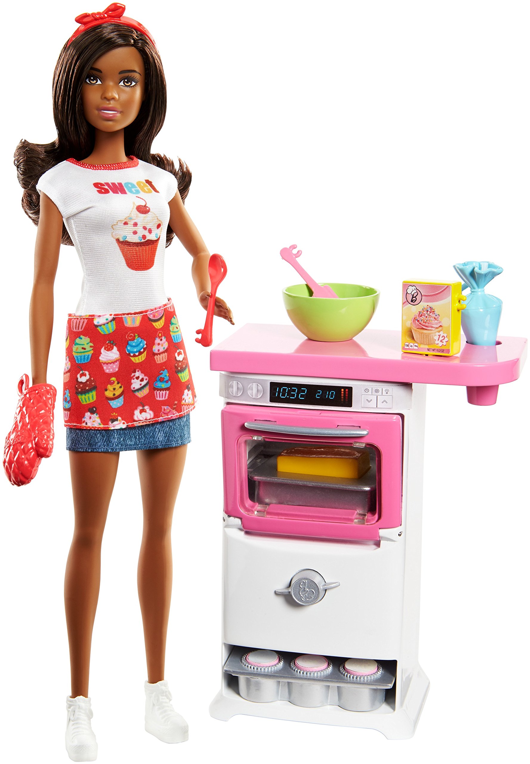 Barbie cake decorating playset with blonde baker doll hotsell