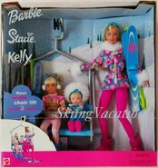 Barbie, Stacie & Kelly Skiing Vacation Gift Set w Working Chair Lift