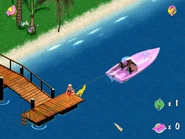 Barbie teaching the player to Waterski.