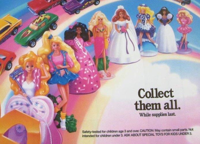 Mcdonalds barbie happy 2025 meal toys 1992