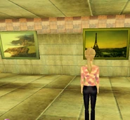 Barbie (Adventure) viewing artwork in underground India.