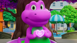 Barney doing Heart Hands