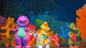 Barney, BJ, and Baby Bop under the sea.
