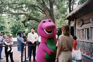 Barney talking to the zookeeper