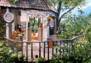 The exterior view of the treehouse