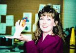 Art coordinator Amy Atherton builds toy finger puppets for Professor Tinkerputt.