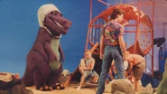 Barney on set with the cast & crew