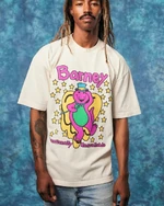 Trelan Michael modeling the Barney Top Hat T-Shirt (cream).