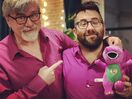Director Tommy Avallone with Bob West, the original voice of Barney.
