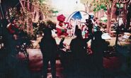 Barney and the Backyard Gang on set during the filming