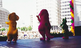 Barney & Friends performing on a promotional tour to promote the opening of the attraction