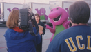 Barney doing interviews on the road for the show