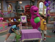 Gonna Have a Party 2002.png (1.89 MB) Barney and the kids prepare a purple party for Colleen.