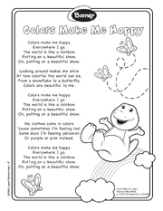 Colors Make Me Happy Lyric Sheet