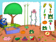 Grandpa Tractor aids the player in decorating the garden