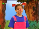 Hannah as a pig in "The Three Little Pigs" story in "It's Home To Me".