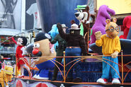 Barney, along with many other children's characters in the 85th Annual Macy's Thanksgiving Day Parade (2011)