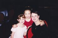 (Left to right) Lana Whittington, Hannah Owens, and their on set teacher Dianne Gilham.