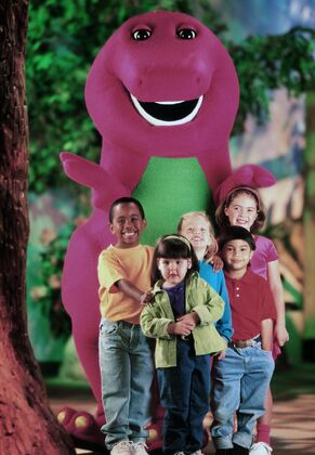 Barney and children in A Day in the Park with Barney