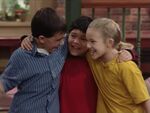 Tony gives Mario and Sarah a hug.