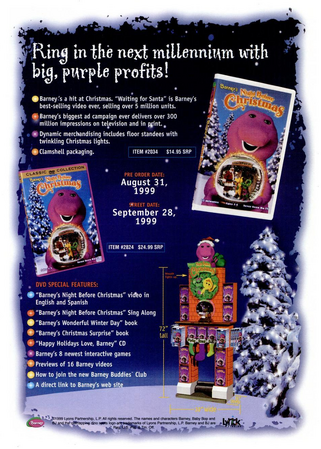 Barney Night Before Christmas Billboard Ad 1999