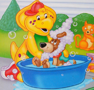 BJ bathes Scooter