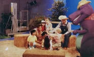 Barney & the cast at the farm