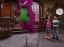 Barney jumping over the candle stick.