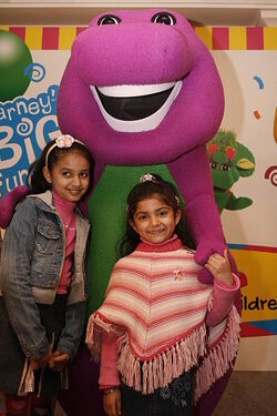 Barney at Barney's Big Fun Time with children