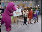 Barney and the children sing "Sally the Camel".