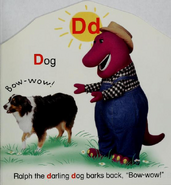 Ralph erroneously portrayed as a Bernese Mountain dog in "Barney's Alphabet Fun!"