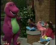 Barney and friends hears people laughing