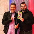 Director Tommy Avallone with David Voss, the original costume performer of Barney.