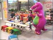 Barney and the children sing "We've Got Shoes".