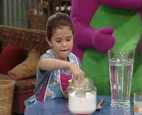 Gianna helping to make lemonade.