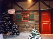 The front exterior view of Santa's workshop.