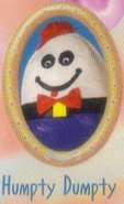 Humpty Dumpty's appearance on the VHS cover of Barney's Big Surprise