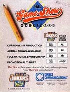 The Joker's Wild 1990 Fall Game Show Sorcard Ad