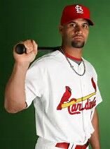 St. Louis Cardinals Albert Pujols and family, baby Sophia, son