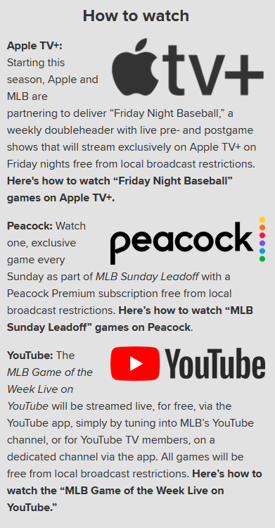 How to watch SF Giants-Pirates series on Apple TV+, Peacock