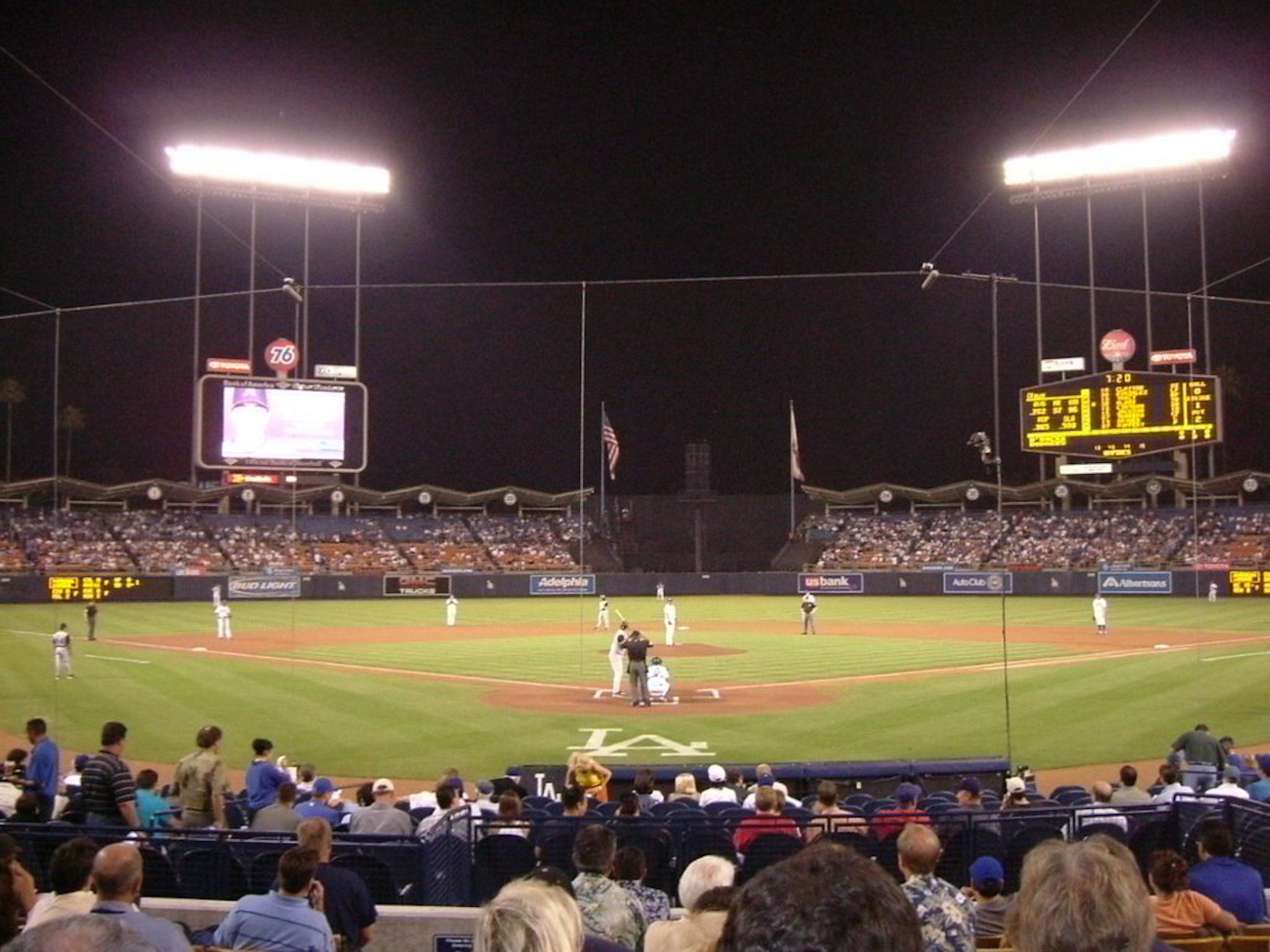 The Baseball Stadium Is Empty At La Dodgers Stadium Background