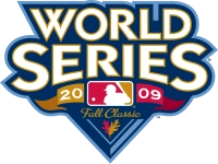 The words "World Series" above the text "2009 Fall Classic" with the logo of Major League Baseball.