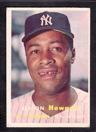April 14, 1959 at Memorial Stadium in Baltimore: Yankee catcher, Elston  Howard tries to slide …