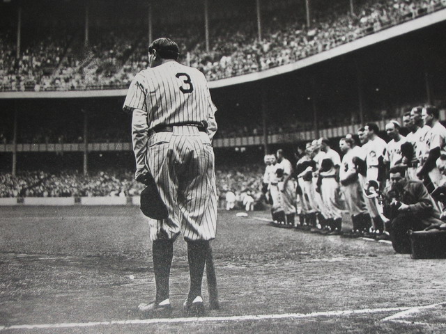 Number 3 Babe Ruth-Standing at Home Plate-Retires-Pulitzer Prize