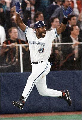 Joe Carter Signed Photo - 8x10 1993 World Series Winning Home Run) #SC1  Matted & Framed