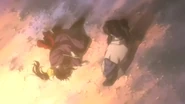 Oboro lies dead in front of Gennosuke after killing herself