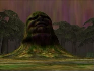 Geldoblame's visage emerging from the Earth to fight Kalas and Xelha.