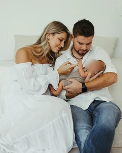 Trace, Lydia, and baby Ryker.